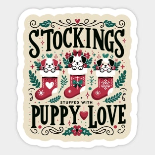 Stocking Stuffed With Puppy Love Sticker